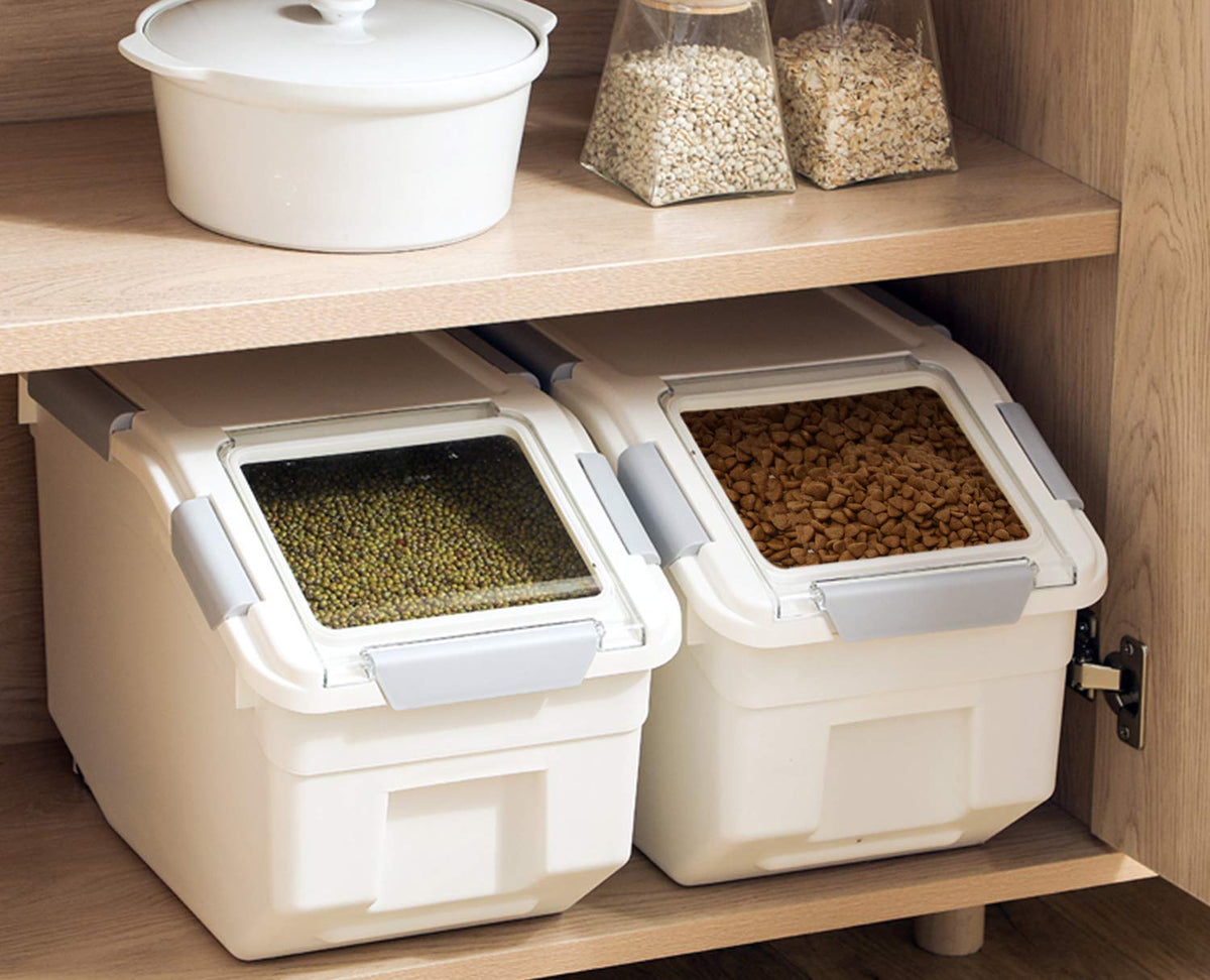 2 Pack Airtight Pet Food Storage Container with Scoop 10 LB J606