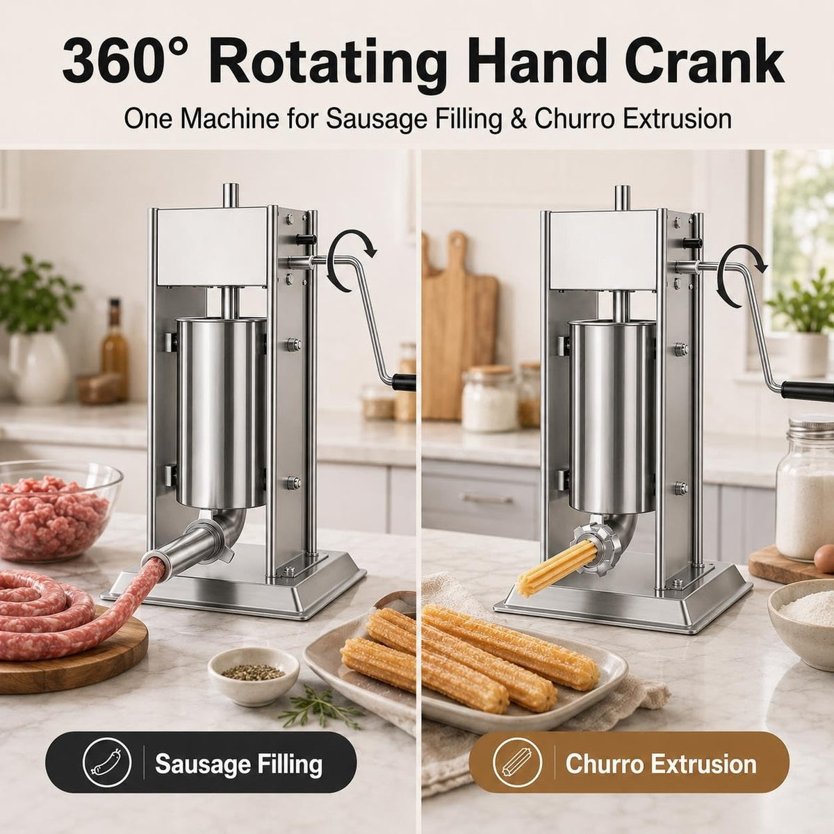 Stainless Steel Sausage Stuffer & Churro Press F313