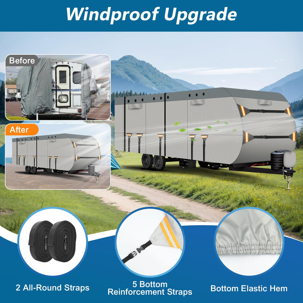 22-24 ft 500D Oxford Waterproof Travel Trailer Cover B903008
