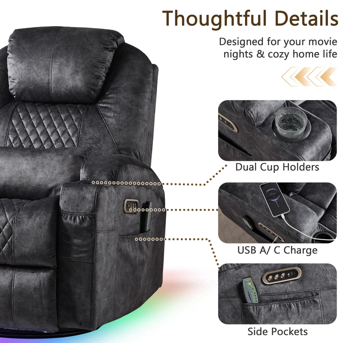 Power Swivel Rocker Recliner Chair V268306