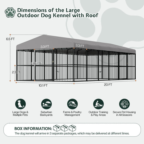 10x20x6.4 FT Outdoor Dog Kennel O3864