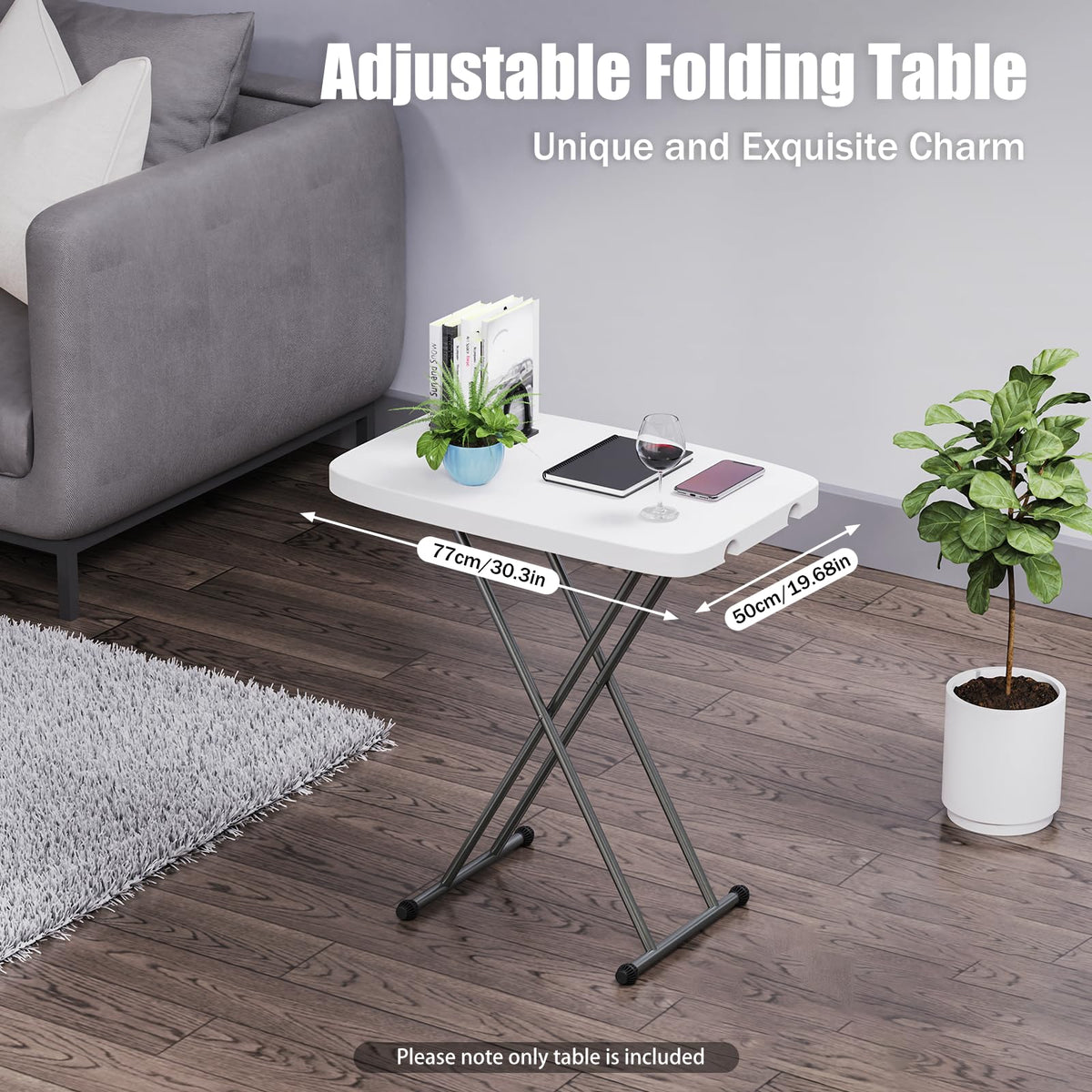 White 30" Folding Table W386