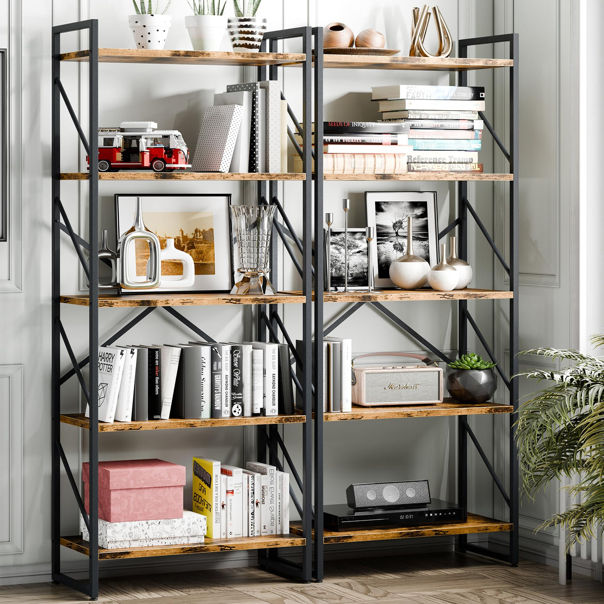5 Tier Metal Bookshelf V34572