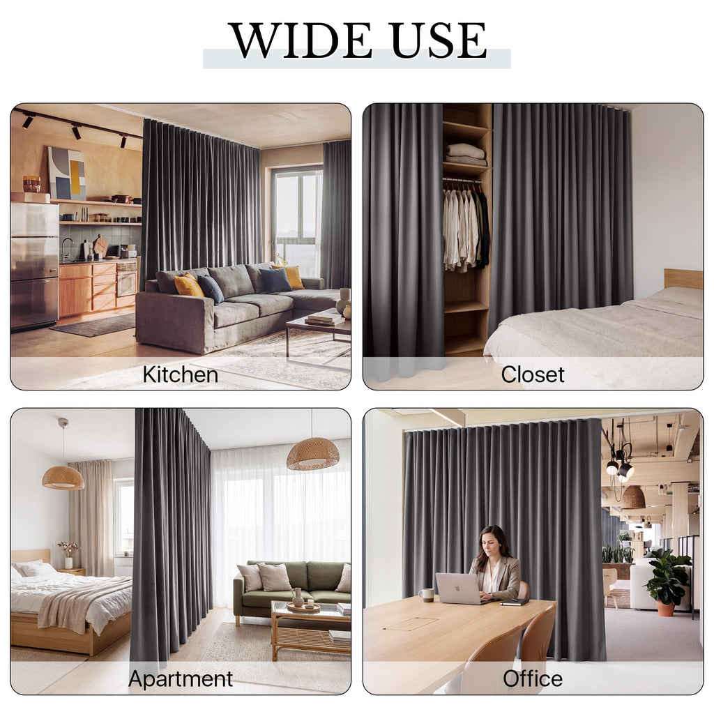 Room Divider Curtain Set with Ceiling Track S432