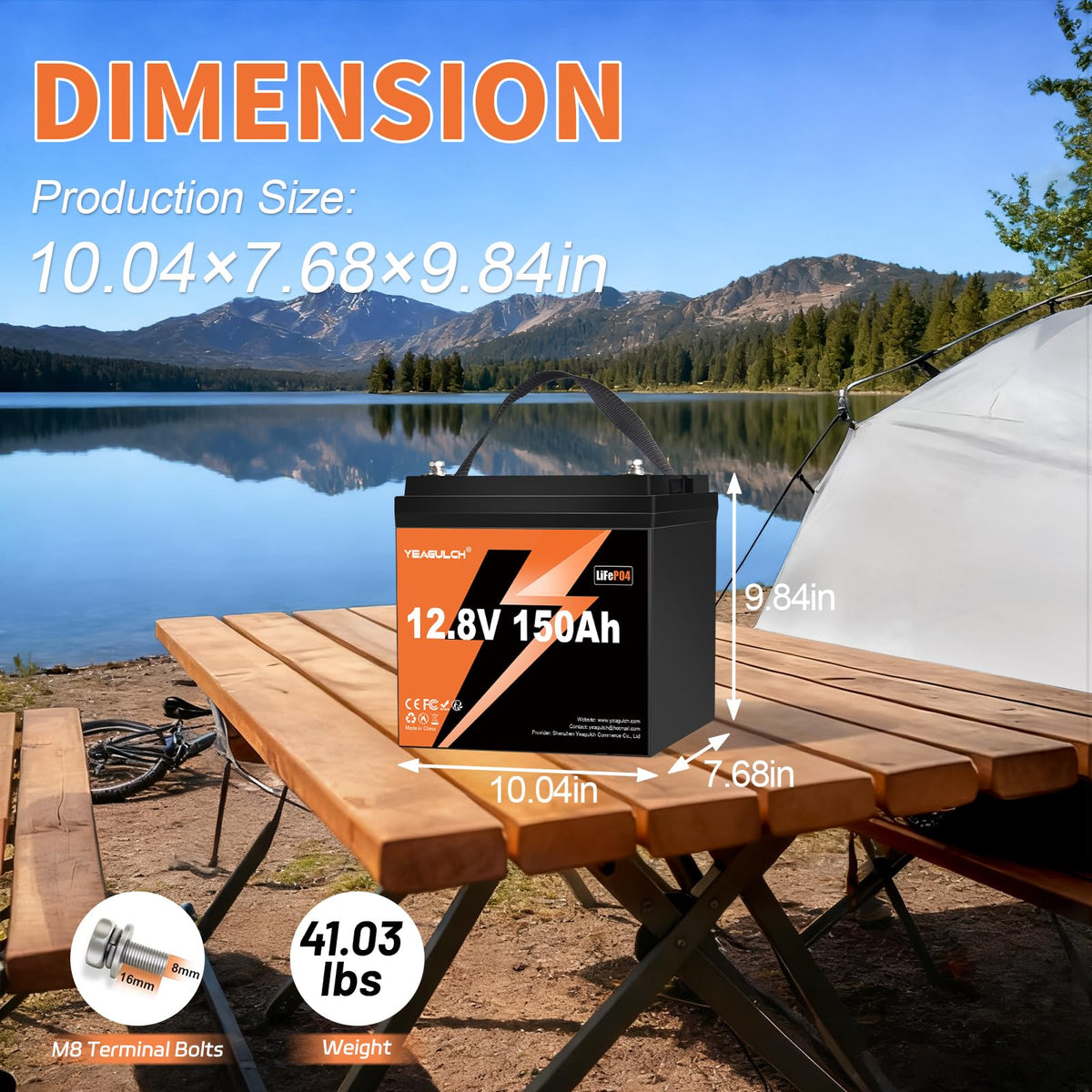 12V 150Ah LiFePO4 Lithium Battery T50347