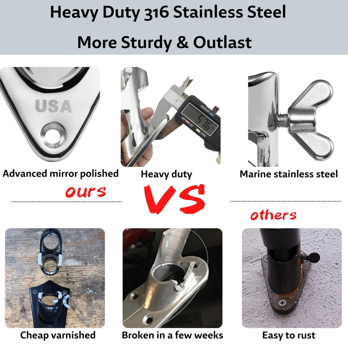 1 Inch Stainless Steel Flag Pole Holder G671