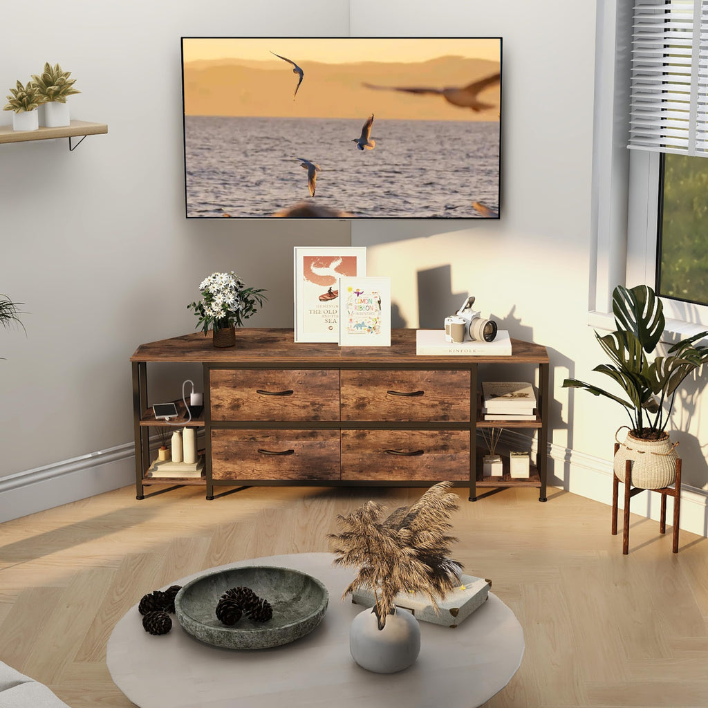 Brown Corner TV Stand with Drawer E2259