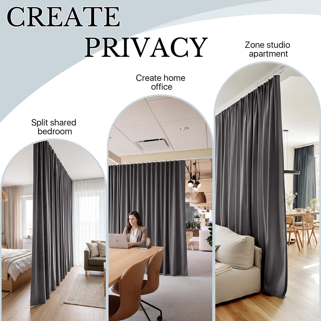 Room Divider Curtain Set with Ceiling Track S432