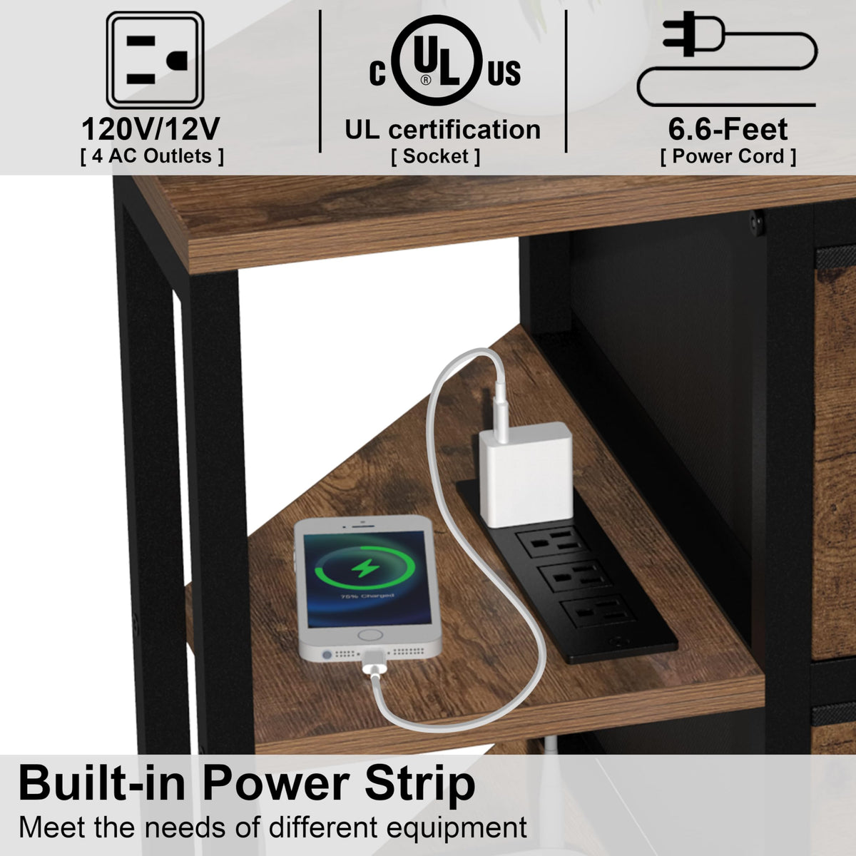 Brown Corner TV Stand with Drawer E2259