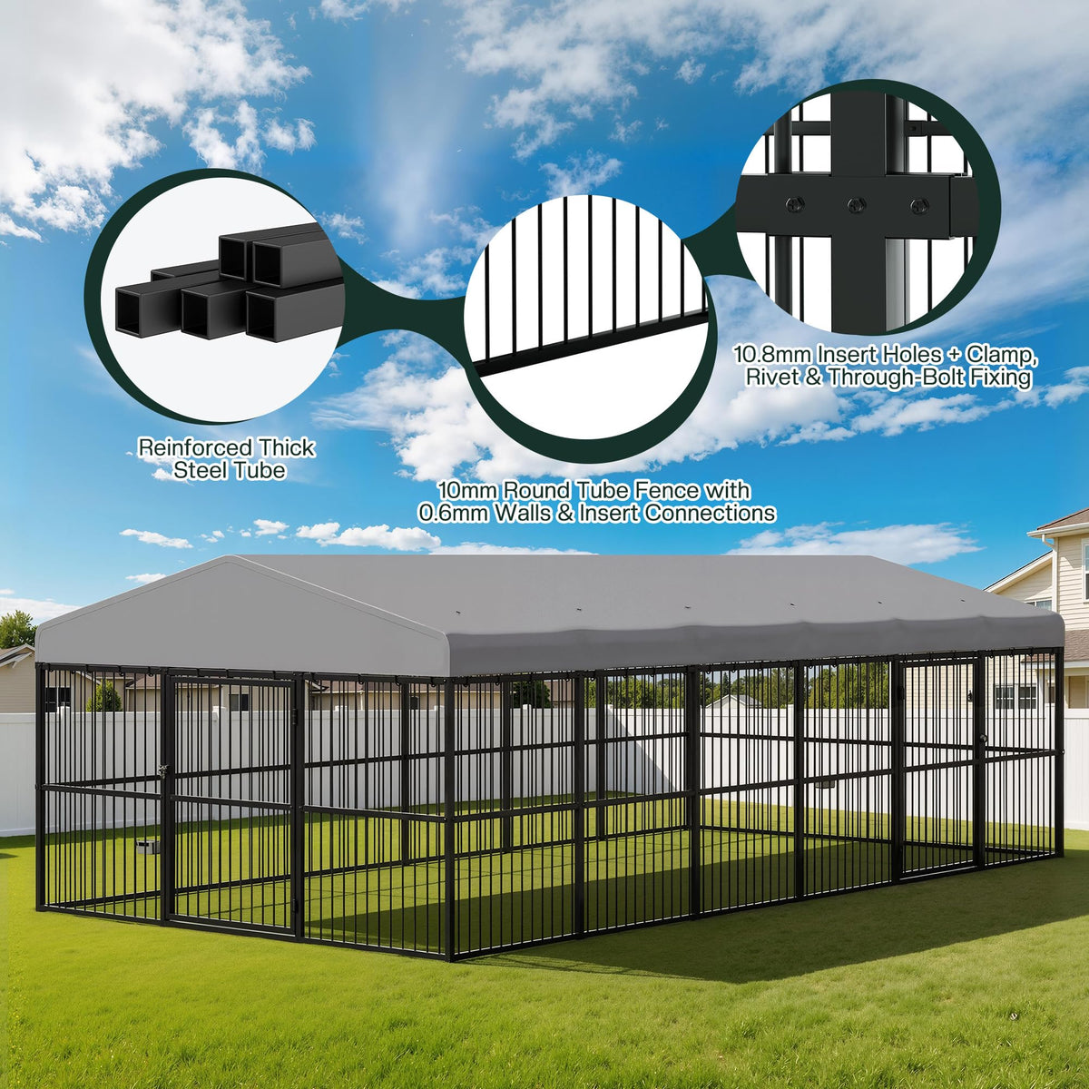 10x20x6.4 FT Outdoor Dog Kennel O3864