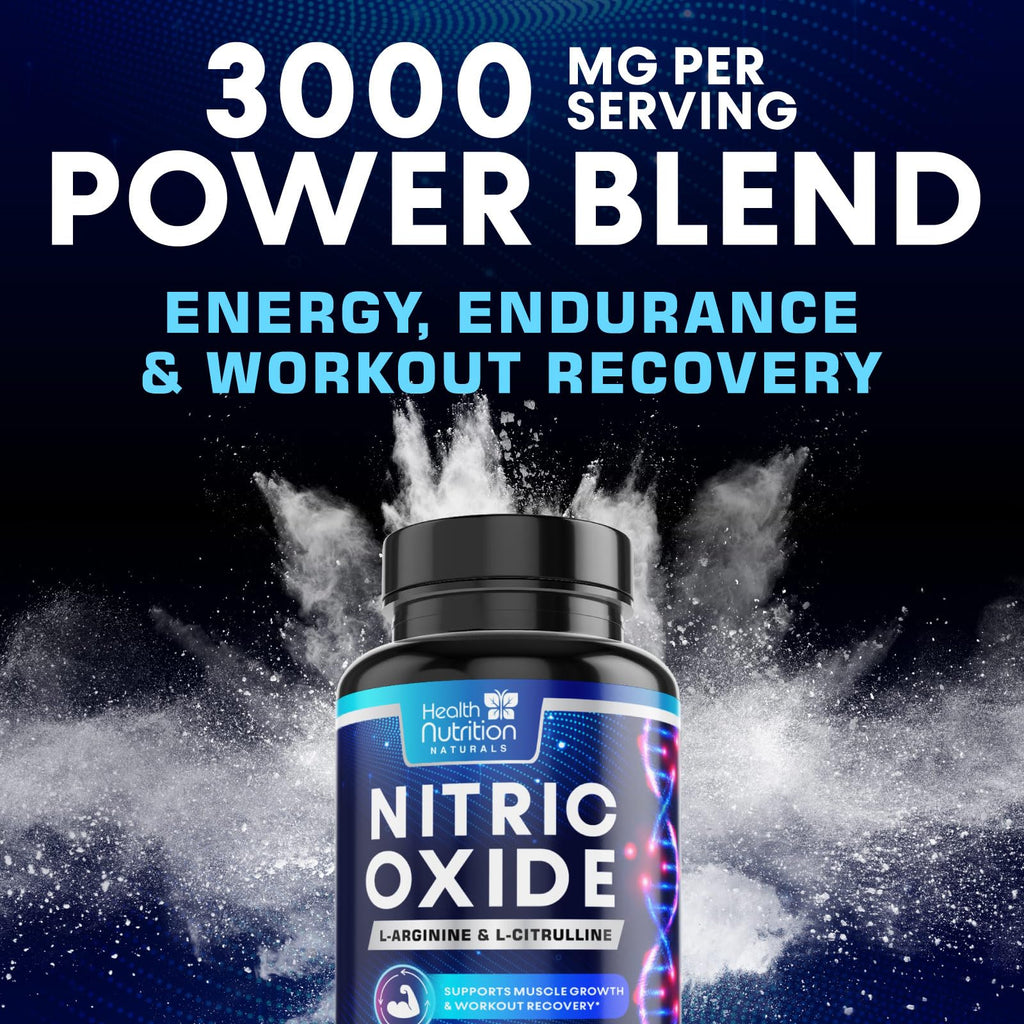 3000mg L-Arginine & L-Citrulline Nitric Oxide Supplement 240 Capsules Y342