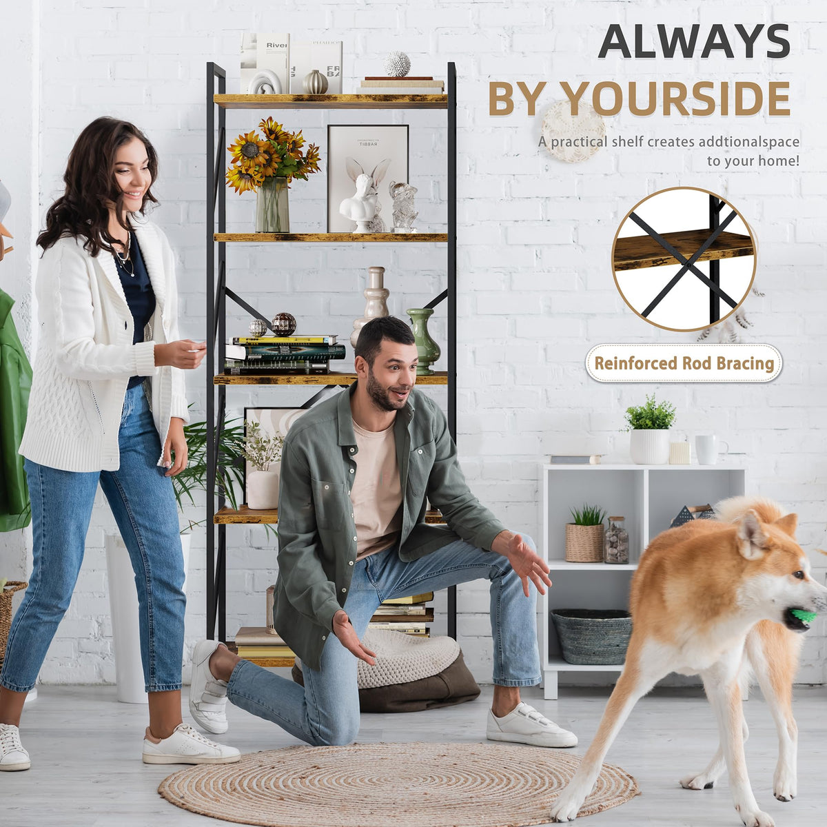 5 Tier Metal Bookshelf V34572