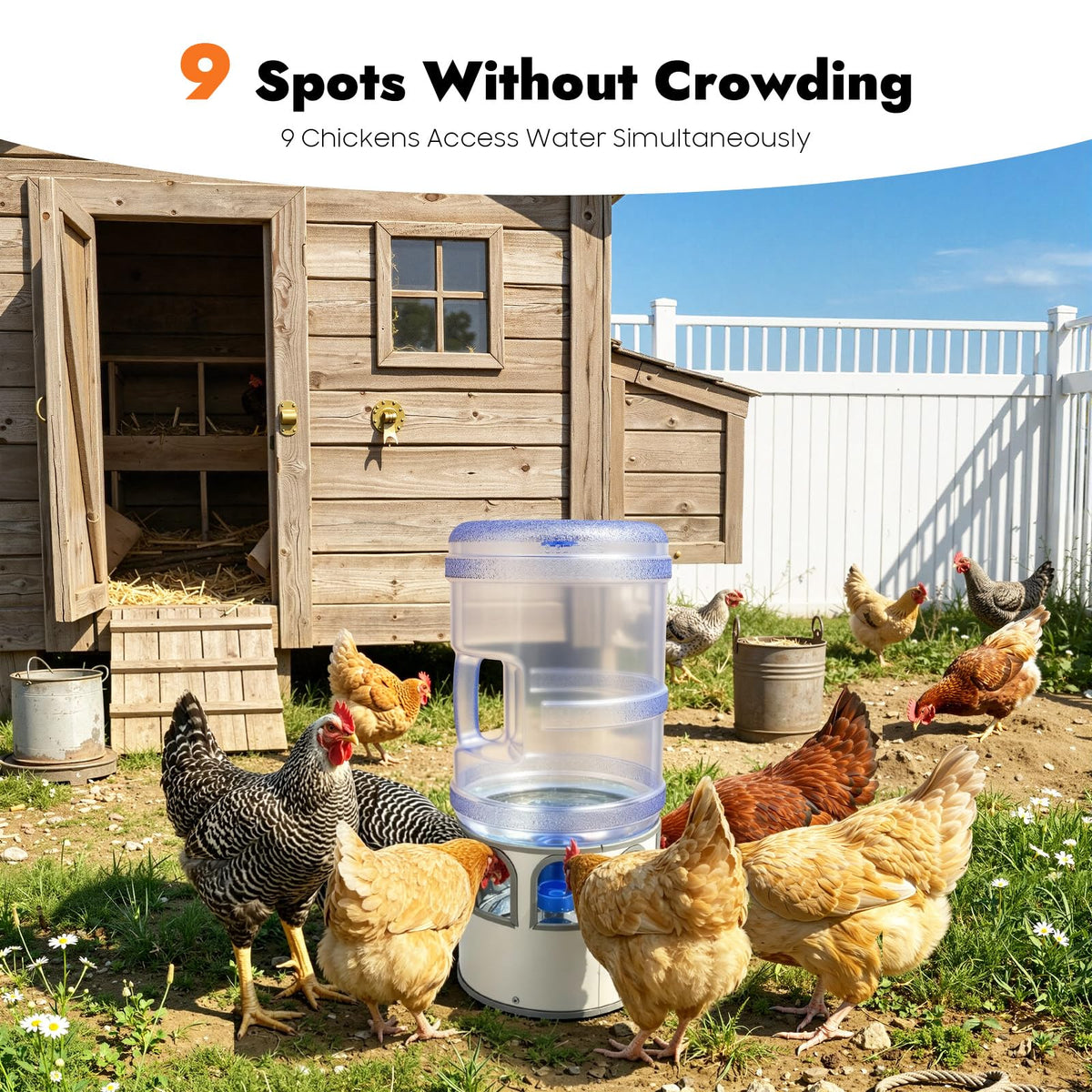 5 Gal Heated Chicken Waterer 80W Adjustable Temperature D274892