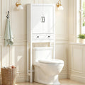 White Over the Toilet Storage Cabinet with Doors N60911