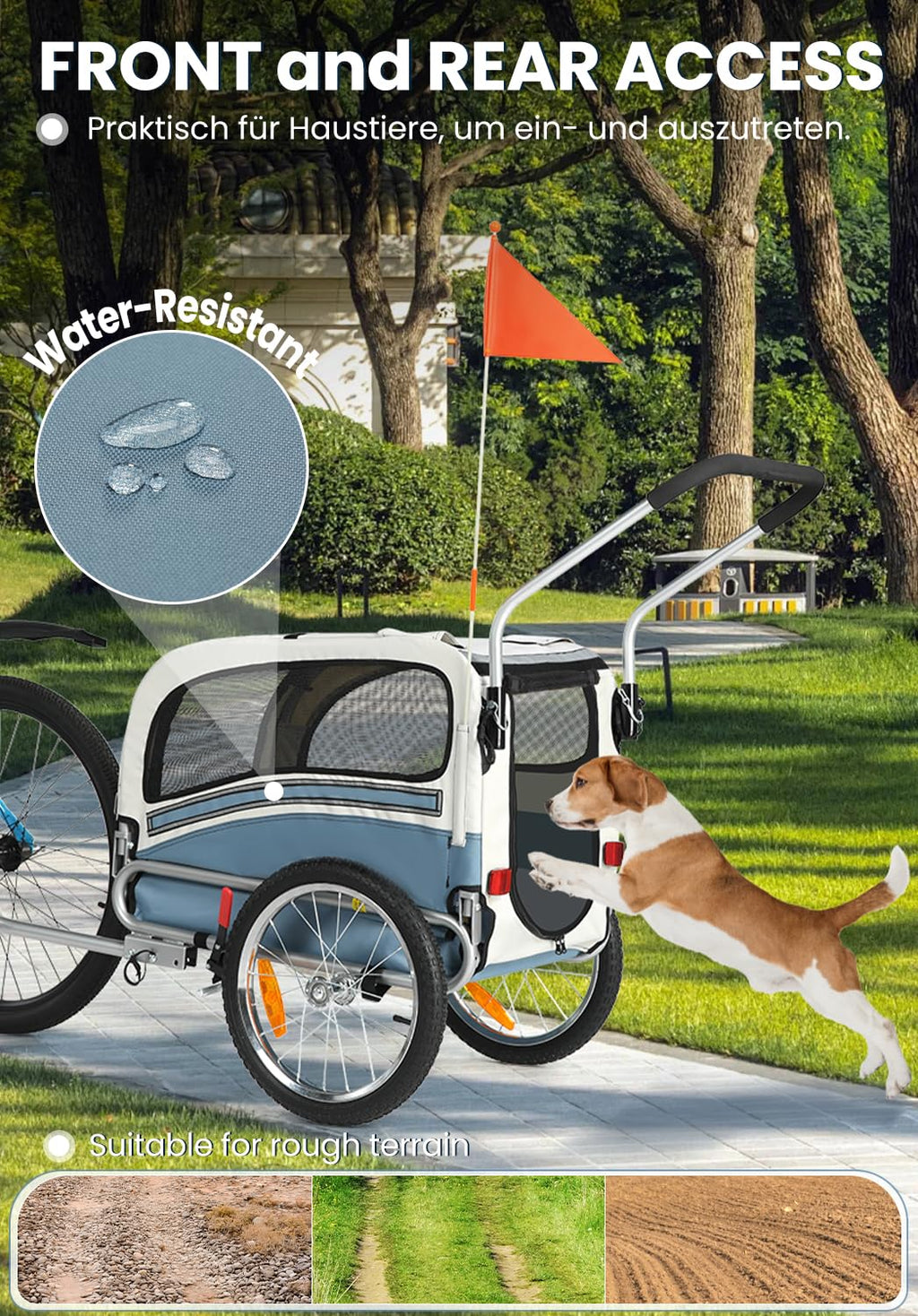 2 in 1 Pet Bicycle Trailer with 6" Stroller Wheel U30991