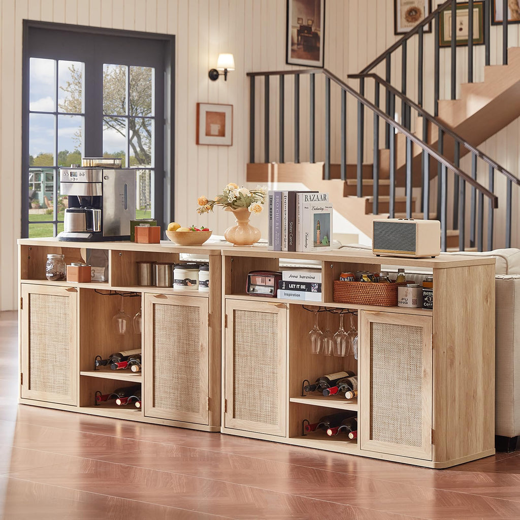 Rattan Wine Bar Cabinet with Storage K3299