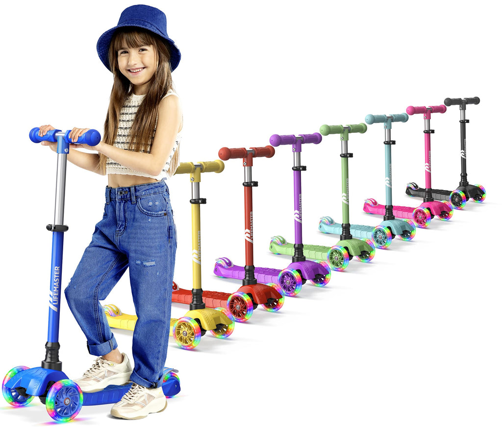 3-Wheel Kids Scooter with Wheel Lights, Adjustable Handlebar R96880