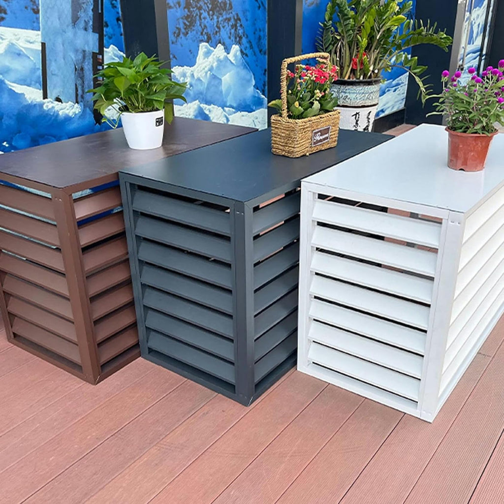 Aluminum Air Conditioner Fence Cover White 100*50*70cm X532119
