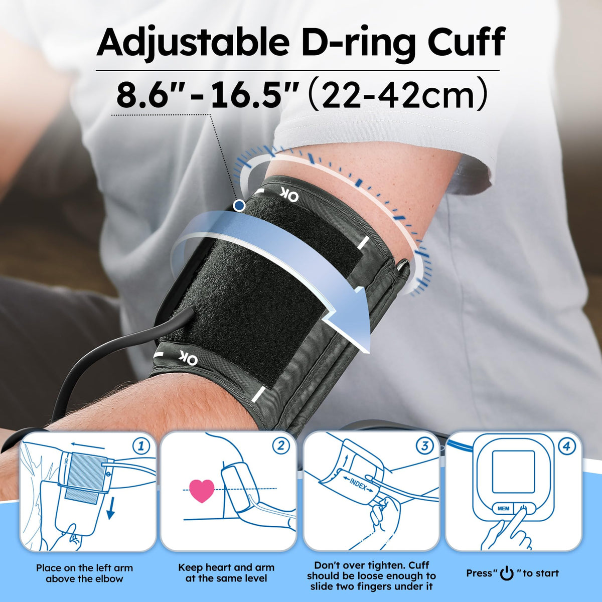 Automatic Upper Arm Blood Pressure Monitor with Adapter and Storage Bag O17605