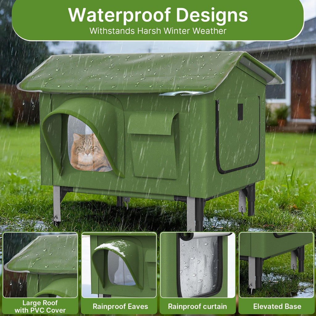 24" Heated Cat House with Escape Door T901