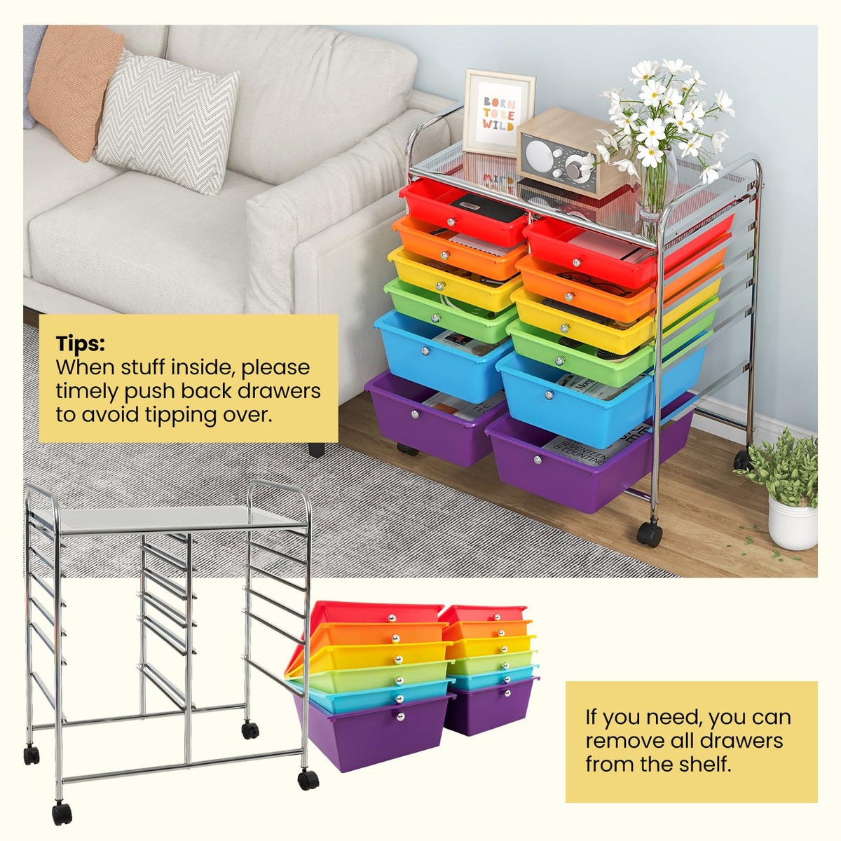 12 Drawer Rolling Storage Cart I54029