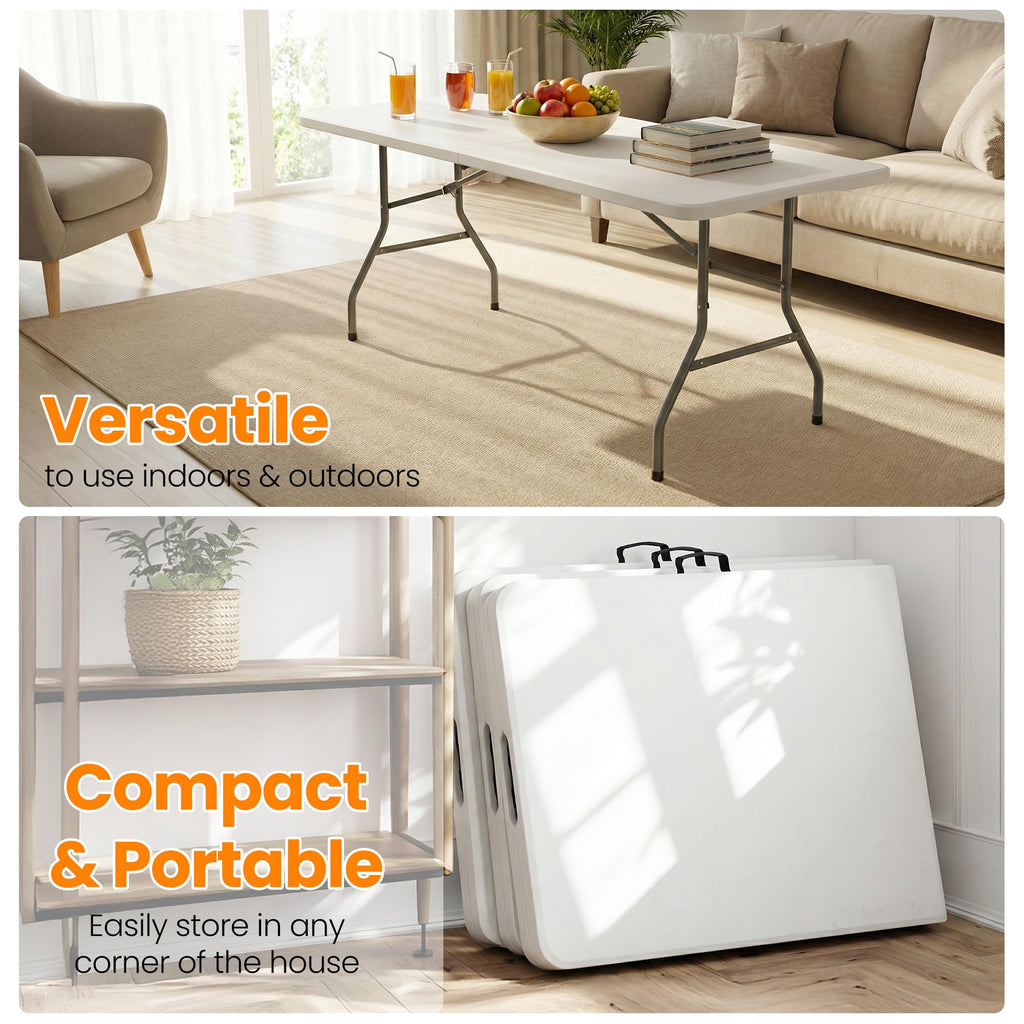 6FT White Portable Plastic Folding Table A39704