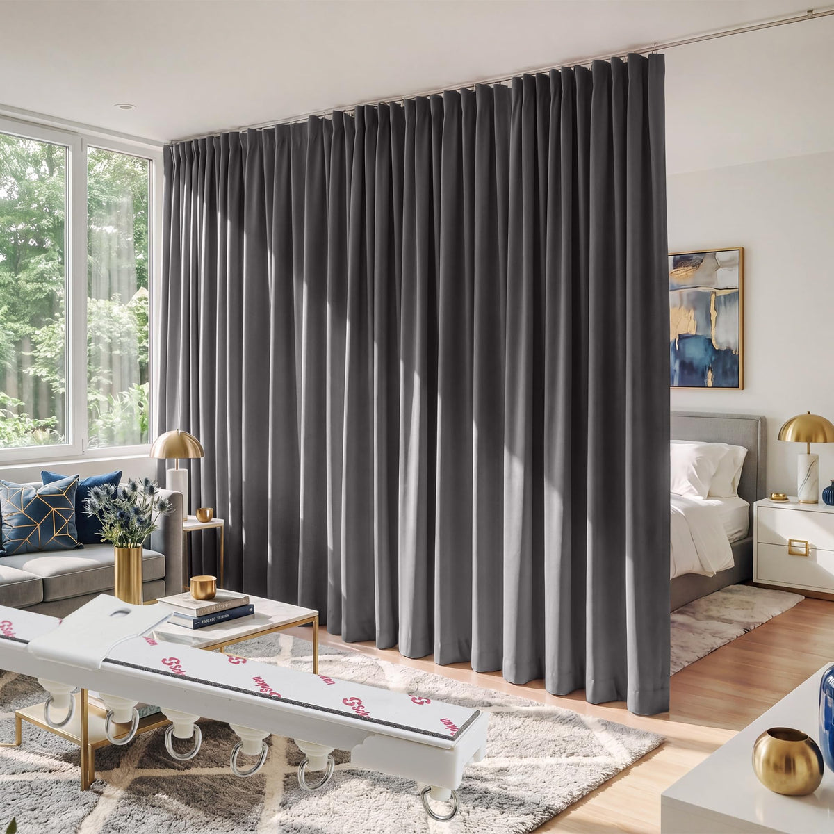 Room Divider Curtain Set with Ceiling Track S432