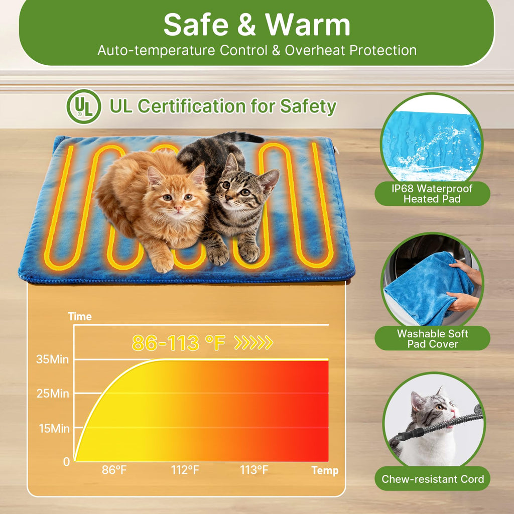 24" Heated Cat House with Escape Door T901