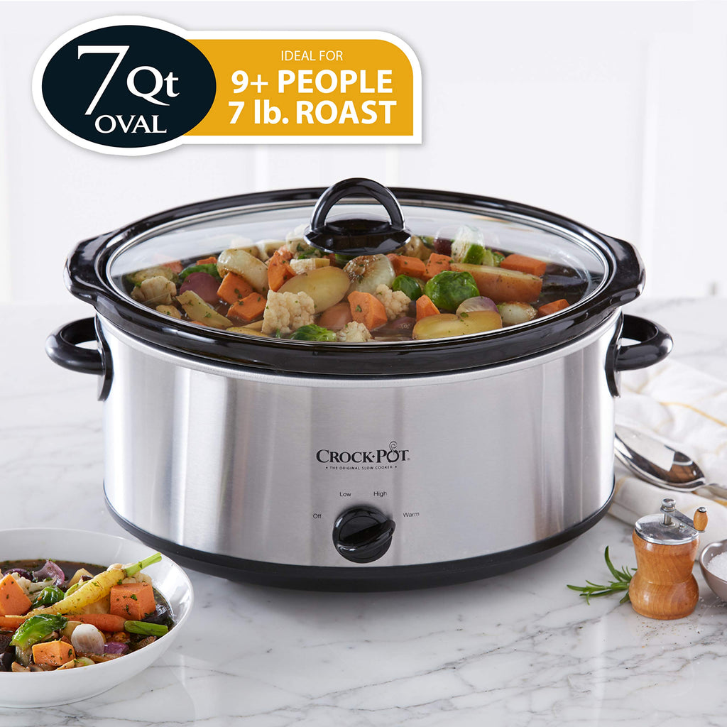 8 Quart Programmable Slow Cooker + 7 Quart Oval Manual Slow Cooker, Stainless Steel P9813