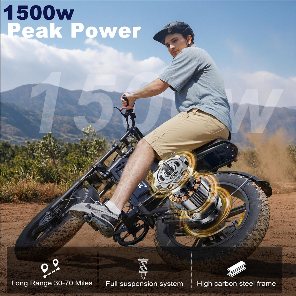 1500W Peak Motor Full Suspension Electric eBike Q626