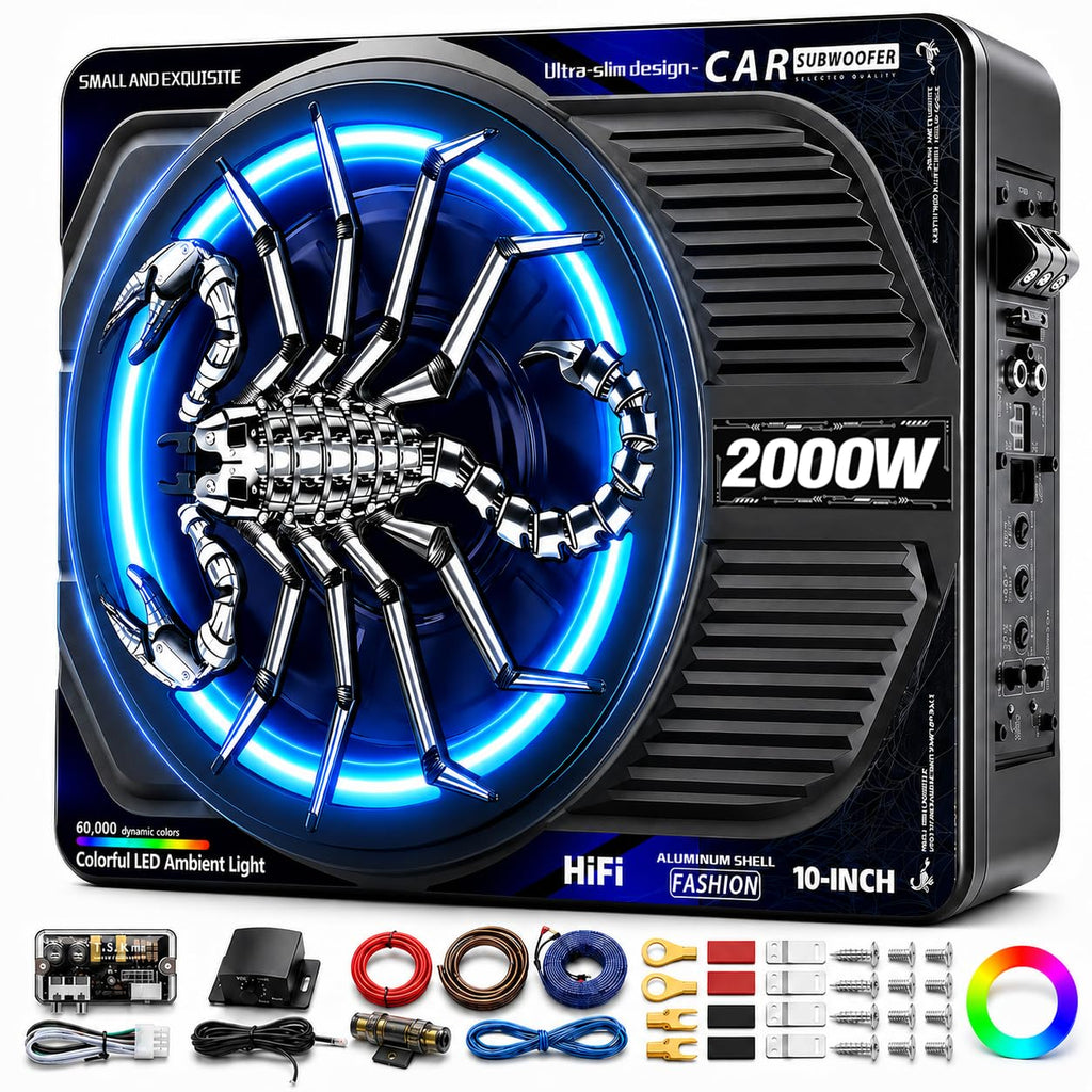 2000W 10 Inch Underseat Car Subwoofer and Amp Package Q1847