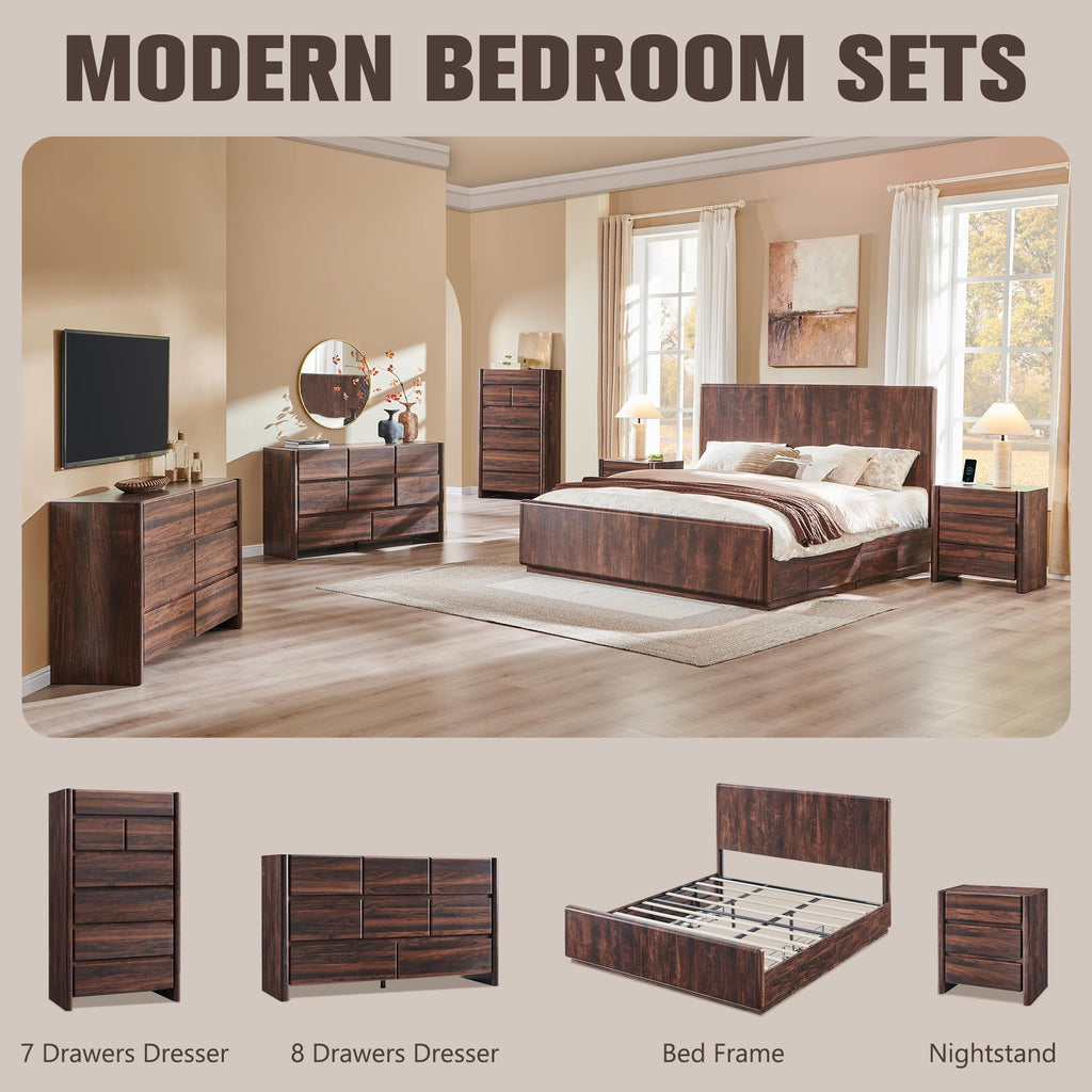 Brown 7 Drawer Dresser B967