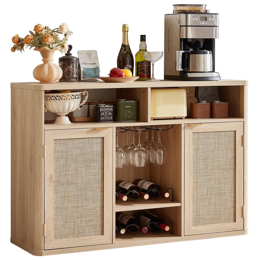Rattan Wine Bar Cabinet with Storage K3299