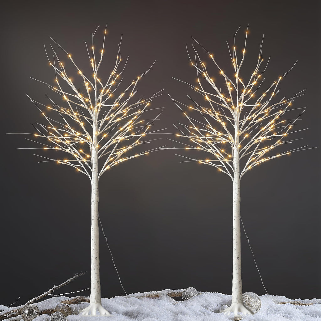 White Birch Tree with Lights, 2PCS C542764