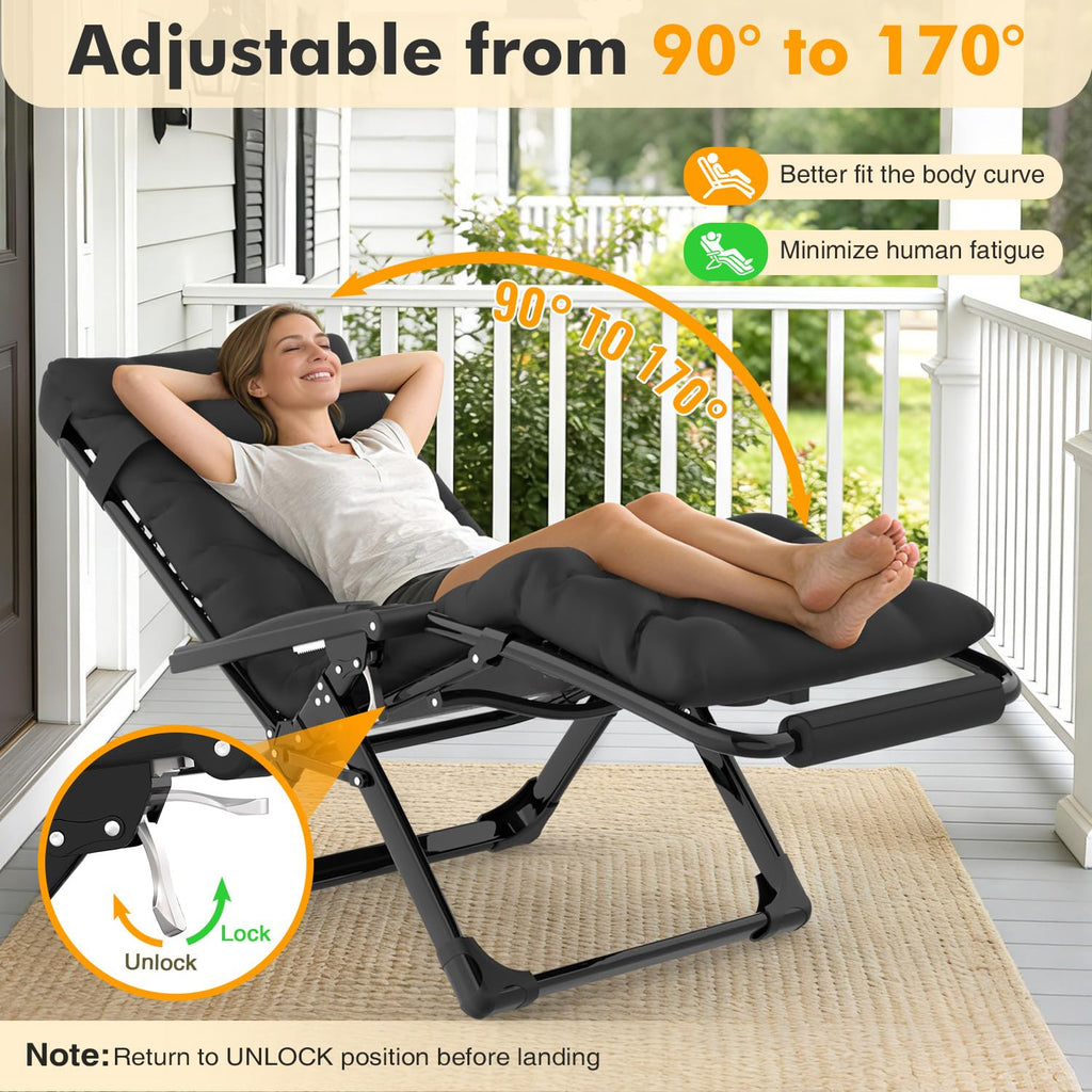Oversized Zero Gravity Chair XL Black Z390