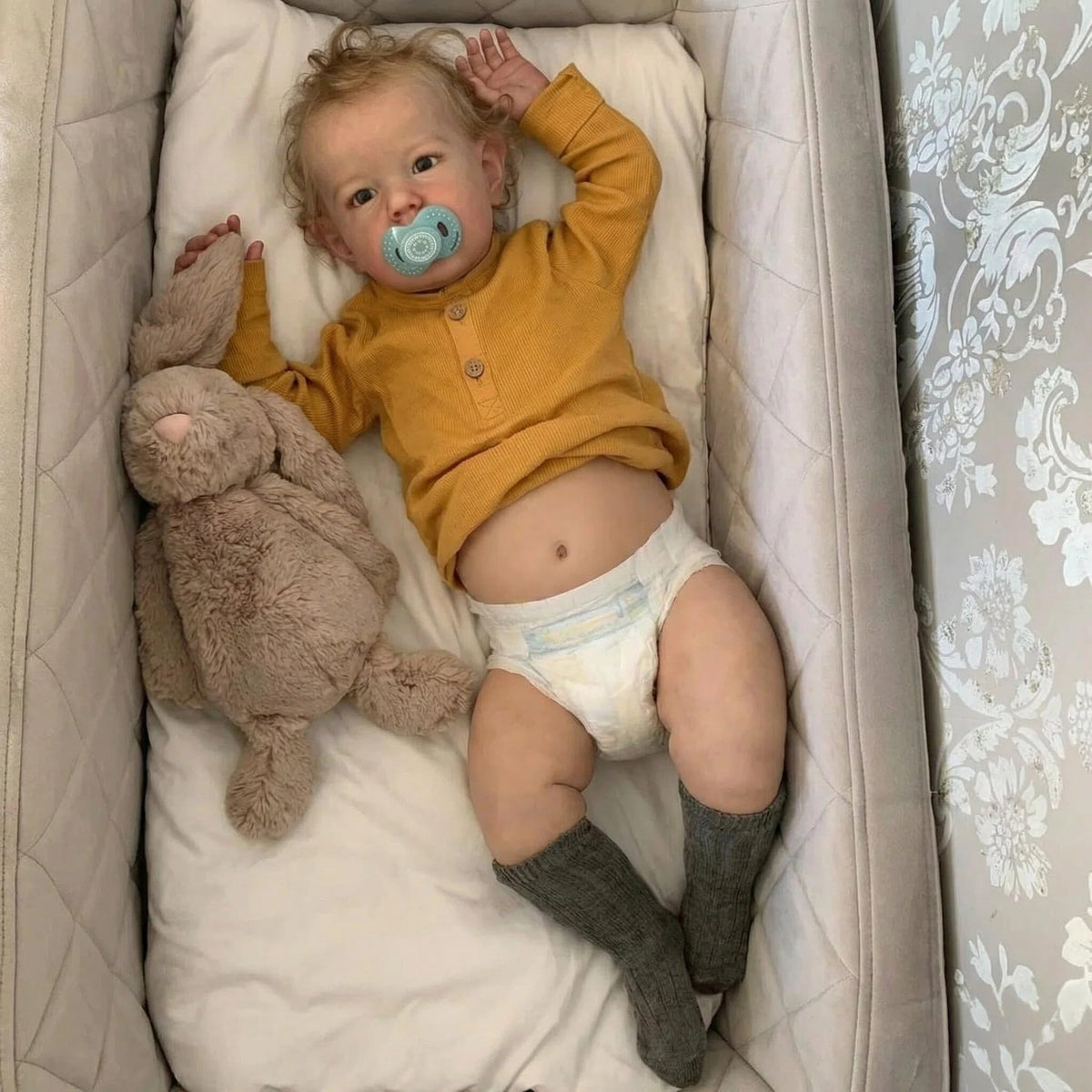 22" Realistic Baby Doll Boy Blonde Hair Y408220