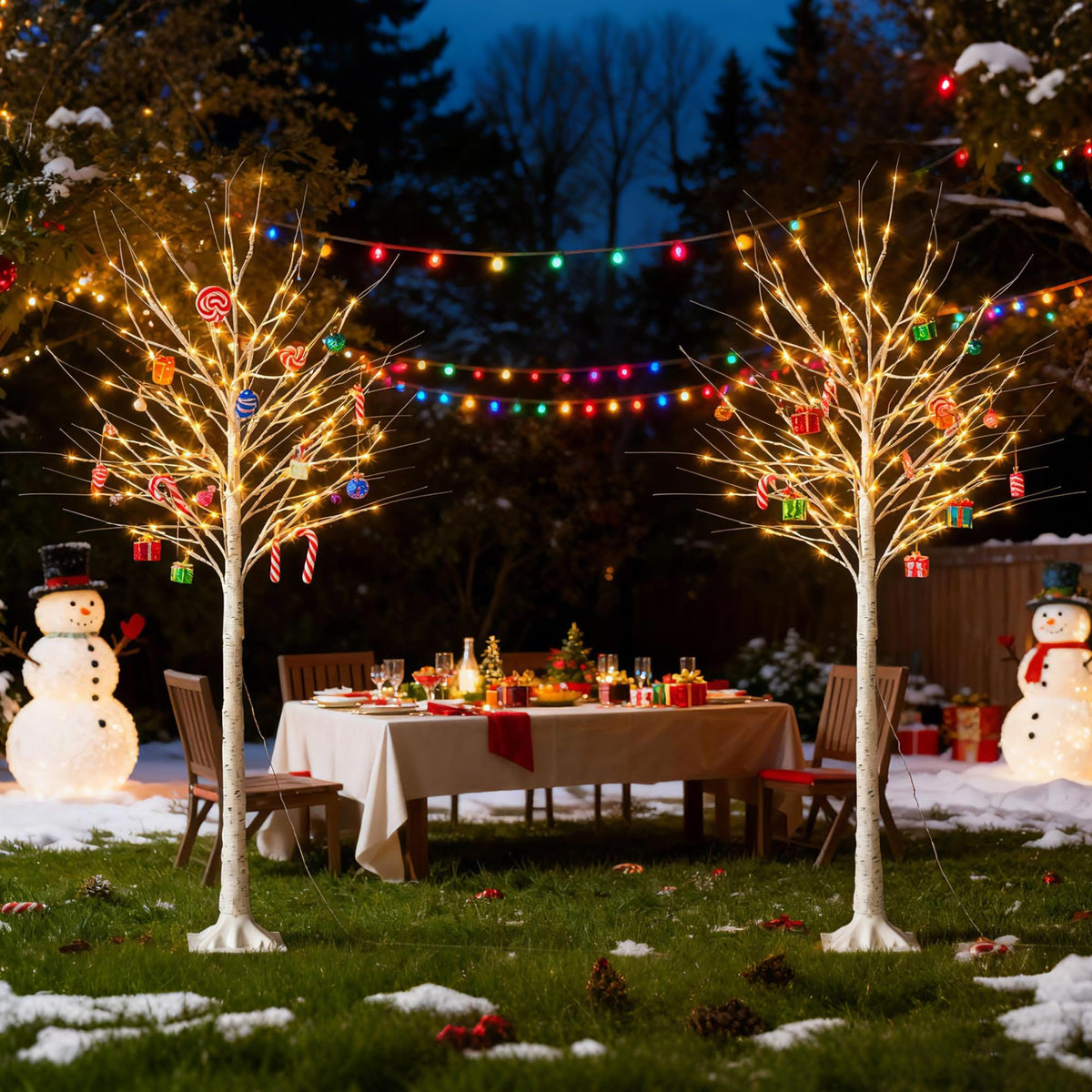 White Birch Tree with Lights, 2PCS C542764