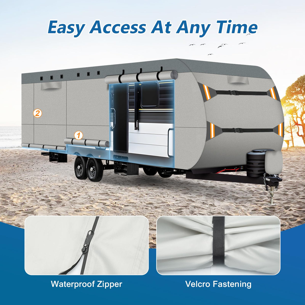 22-24 ft 500D Oxford Waterproof Travel Trailer Cover B903008