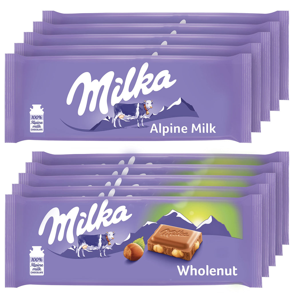 Chocolate Bars Variety Pack, Alpine Milk & Hazelnut, 10 - 3.52 oz Bars P166