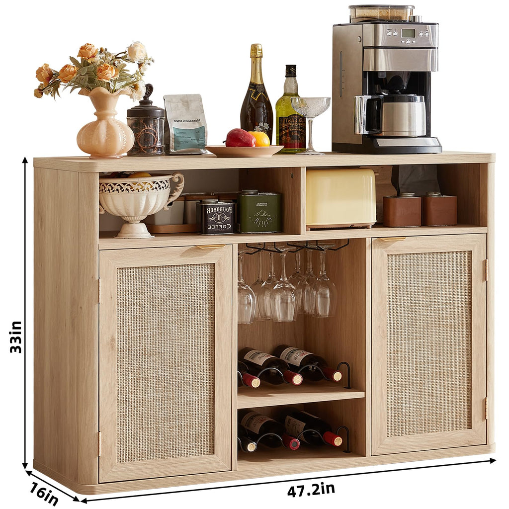 Rattan Wine Bar Cabinet with Storage K3299