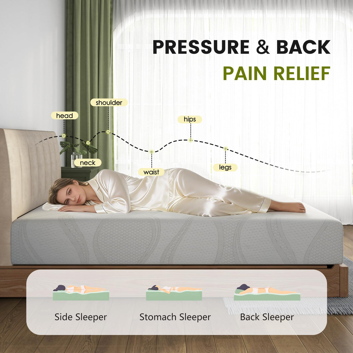 6 Inch Twin Memory Foam Mattress Q808