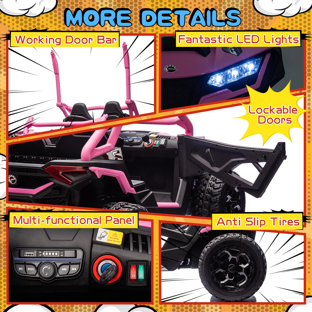 24V 10AH 2-Seater 4x4 Ride on Car UTV M9028