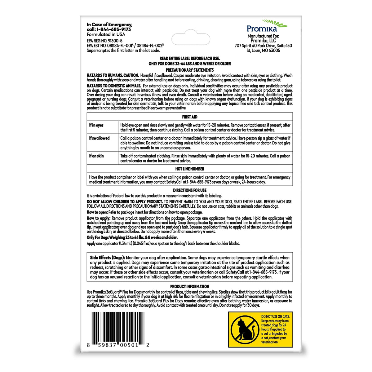 Flea and Tick Prevention for Medium Dogs 23-44lbs (3 Doses) Q4490