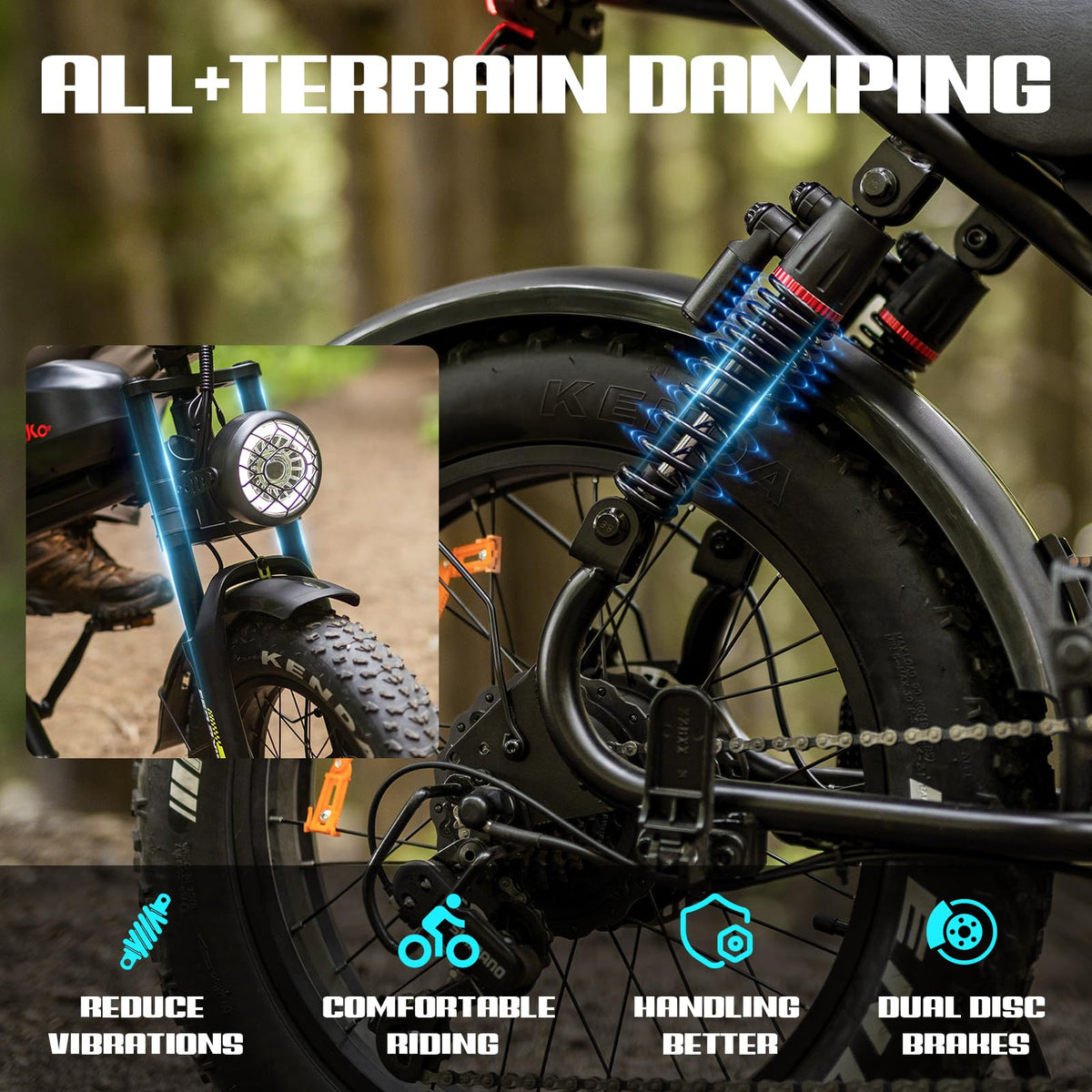 Peak 1500W 48V 20Ah 20'' Fat Tire 7-Speed Electric Bike E901419