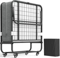 Folding Bed with Memory Foam Mattress Twin Size Metal Frame A878649
