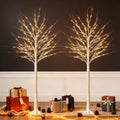 White Birch Tree with Lights, 2PCS C542764