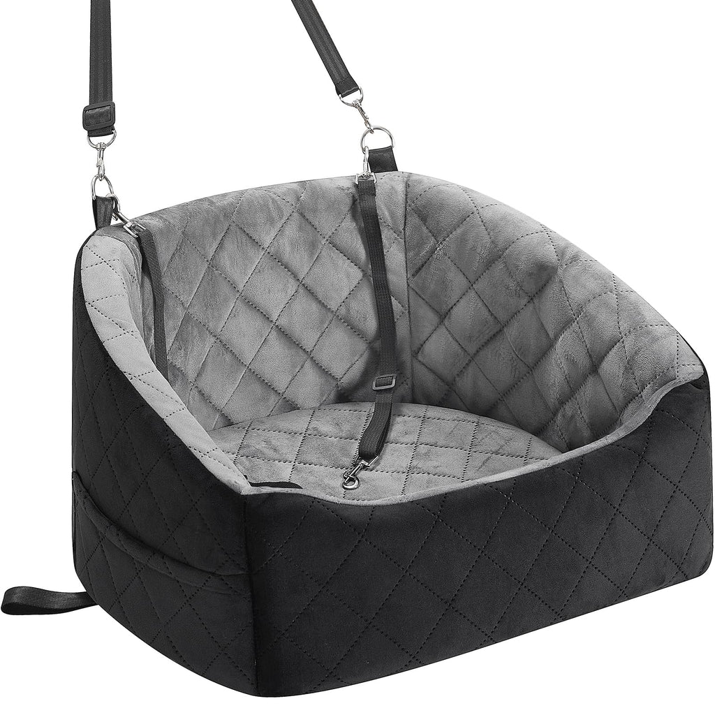 Dog Car Seat for Small Dogs Up to 30 Lbs, Grey-Black N265