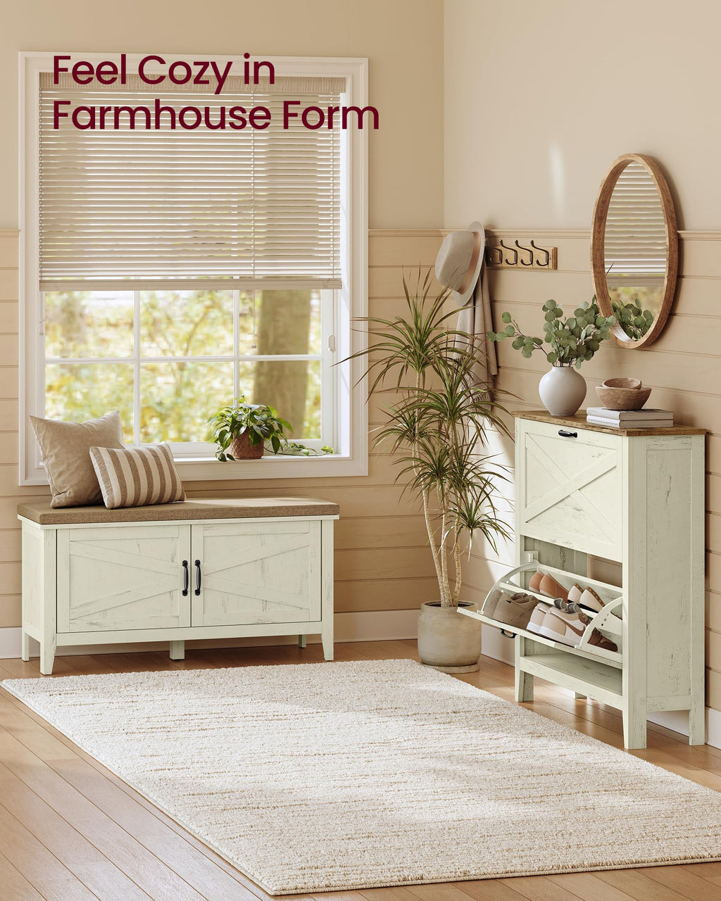 Shoe Bench with Cushion F64116