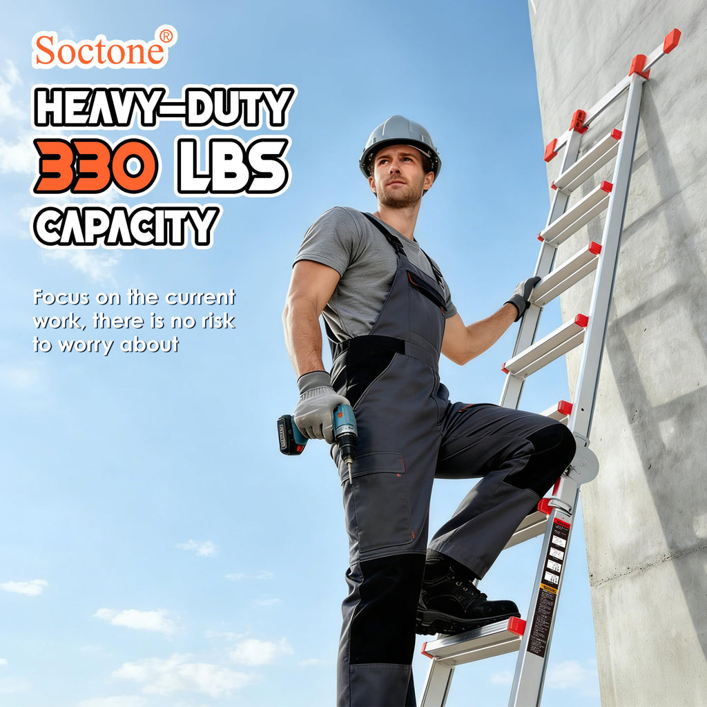 Telescoping Ladder, 22.5 Ft A Frame Anti-Slip Multi Position G1500