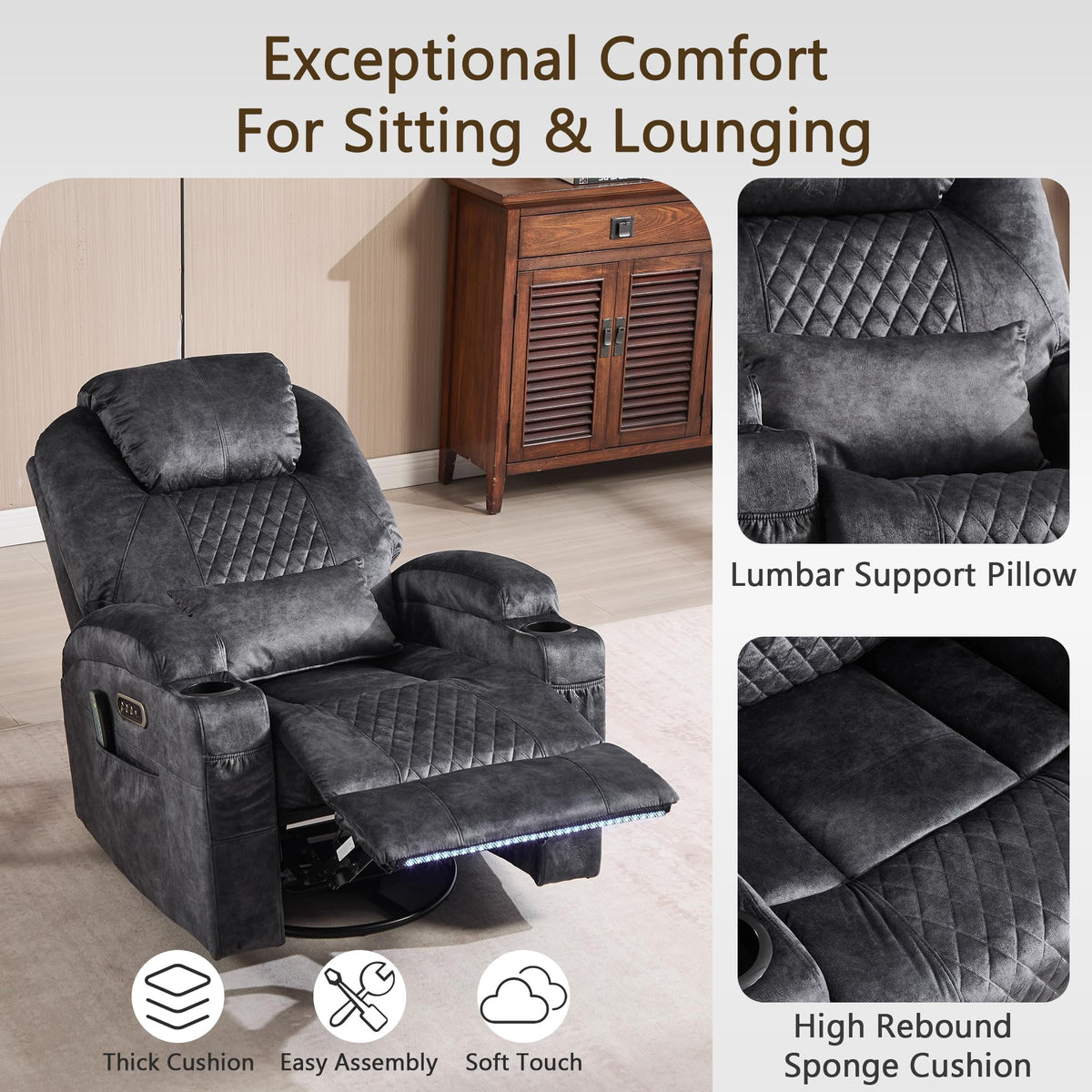 Power Swivel Rocker Recliner Chair V268306